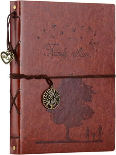 ZEEYUAN Familienalbum Scrapbooking 60 Seiten Fotobuch zum Selbstgestalten PU Album für Weihnachten Geburtstag Jahrestag für Mutter Frau Mann Freund