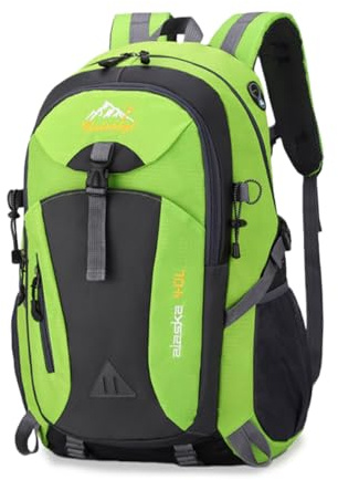 Nircho Wanderrucksack Herren Damen 40L Wasserdichter Rucksack Leicht Groß Reiserucksack，Outdoorrucksack mit Reflexstreifen Für Wandern, Radfahren, Klettern, Bergsteigen und Reisen Sport (Grün)