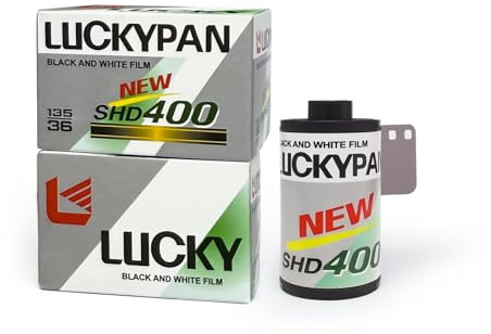 LUCKYPAN 3-Pack - 35mm Monochrome Film ISO 400 Fine Grain Architecture Photography, Beginner Balanced Tones 36 Exposures, Landscape Travel Rich Tonal Range Traditional Look