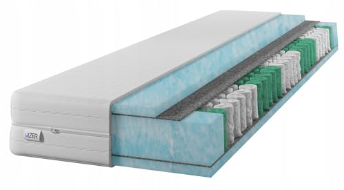 IZER Matratze 70x200 Taschenfederkern Gold Aquaschaum H3 20 cm 7-Zonen mittelfest