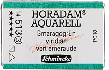 Schmincke - HORADAM® AQUARELL - finest artists' watercolours, 513 Emerald green, 14 513 043, 1/1 pan