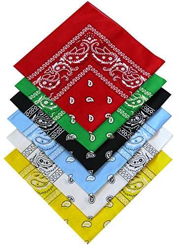 Harrys-Collection Unisex Bandana Bindetuch 100% Baumwolle (1 er 6 er oder 12 er Pack), Farbe:Sortiment 1