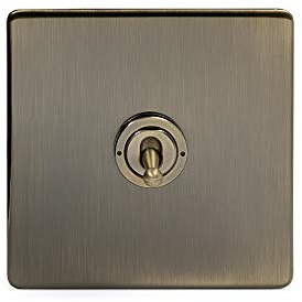 Soho Lighting Antique Brass 1 Gang Intermediate Toggle Light Switch Screwless