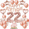 Luftballon 22. Geburtstag deko frau Rosegold Folienballon 22 jahre Geburtstag dekoration frauen Happy Birthday 22 Geburtstag deko frauen RoseGold Geburtstagsdeko 22 Jahre Geburtstag Deko frau(22)