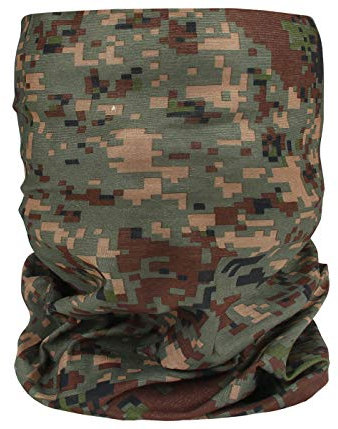 Halstuch Schlauchschal Damen Multifunktionstuch Schutz Herren Design Atmungsaktiv Sport Rundschal Motorrad Tuch Loop (pixel art oliv braun)