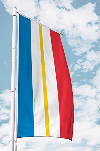Deitert Bundesland-Flagge Mecklenburg-Vorpommern – 120x300 cm Mecklenburg-Vorpommern Flagge ohne Wappen, Fahne für Ausleger aus reißfestem Polyester