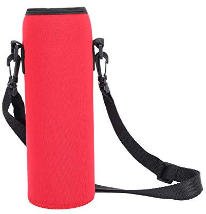 SOONHUA Sac à Bouteille en Néoprène,1000ml Porte Bouteille d'eau Étui pour Bouteille d'eau Thermale Sac de Support de Plein Air Housse de Protection Anti-Brûlure avec Sangle Réglable