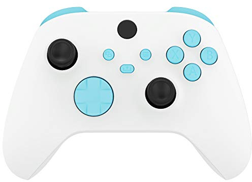 eXtremeRate Buttons Set für Xbox Series X&S Controller, DIY-Ersatz Tasten D-Pad/ABXY/Ansicht/Share/Menü/Trigger Bumpers Knöpfe Kit für Xbox Core Controller Model 1914-Himmelsblau