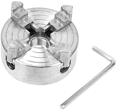 Mandril de torno de 4 mandíbulas, Z011A, abrazadera de mandril giratorio de madera de aleación de zinc, pieza de torno giratorio de metal micro para torno de carpintería
