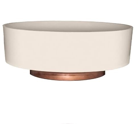 The HC Companies Runde, dekorative Sukkulenten-Schale aus Kunststoff für den Innenbereich mit Abflussloch, Vanille-Bisque, 20,3 cm