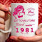 Tee Design Tazza 1981 Compleanno Donna 44 Anni, Idea Regalo Mai Sottovalutare una Donna nata nel 1981 - Tazze per Regali Divertenti - Gadget Divertente