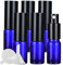ZEOABSY 6 Pcs 10ml Empty Blue Glass with Fine Mist Spray Bottles Travel Portable Small Refillable Sprayer Bottles with Black Pump Head for Cosmetic Perfume Containers, with 2X Funnel