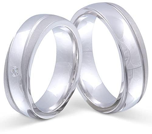 Juwelier Schönberg - Damen Eheringe Partnerringe aus Silber mit persönlicher Wunschgravur 56-58