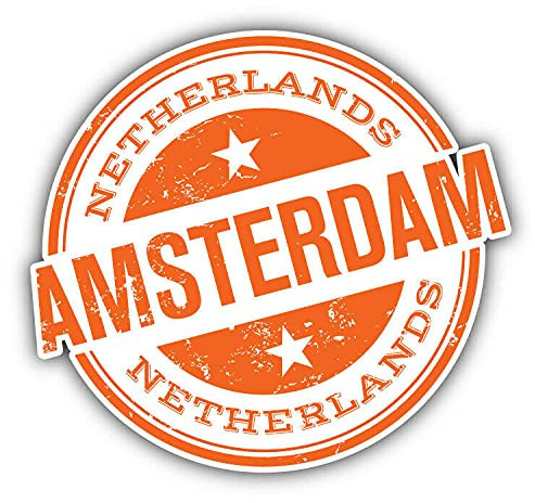 20cm! Hochwertiger Kühlschrank-Auto-Aufkleber Sticker Cartoon Comic Amsterdam Niederlande Reise UV&Waschanlagenfest Decal
