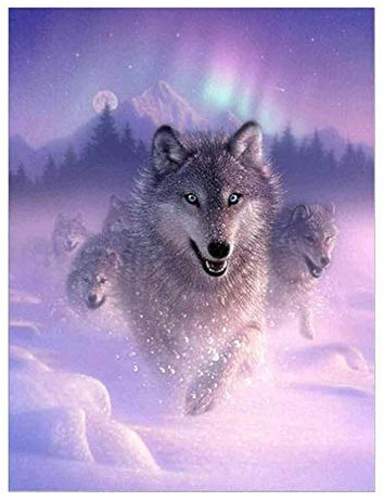 Yingxin34 Jigsaw Puzzle 2000 Teile, Wölfe Laufen auf dem Schnee 2000 Stück Puzzles für Erwachsene Kinder Freunde, Intellektuelles Psychedelisches Kartenspiel-39.17x27.75 Zoll (99.5 x 70.5cm)