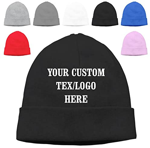 Benutzerdefinierte Wintermütze Beanie personalisiert Ihren Text hinzufügen Hedging Cap Totenkopf Mütze Strickmütze Slouchy Knit Cuffed Hat Unisex