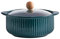 JLWM Cuenco para Sopa con Asa Doble Cerámico Cuenco de fideos instantáneos Olla de sopa Cubierta de vidrio Estilo japones Vajilla Grande (1000ML-con tapa, Verde oscuro)