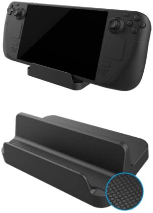 Stand Base Kompatibel mit Valve Steam Deck Konsole Zubehör Handheld Videospiel PC Gaming Halter Ständer - Schwarz