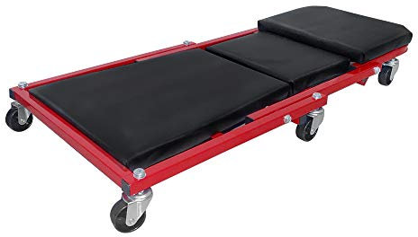 AufuN Autowerkstatt Rollbrett 2 in 1 Werkstattliege mit Auflage und 360° Rollen, Montage Werkstatttisch 92 x 44 x 12 cm belastbar bis 150 kg