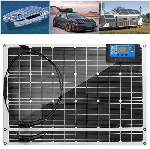 awallow 600W Flexibles Monokristallines Solarpanel-Kit, 2 NetzunabhäNgige Solar- Und Wind-Solarmodule füR Wohnmobile, 12-V-Batterieladung füR Wohnmobil-Yacht-Heimdach