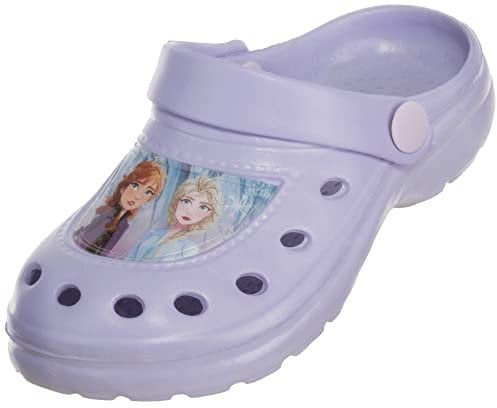Brandsseller Kinder Clogs Hauschuh Gartenschuh Badeschuh Leichte Sommerclogs mit Motiven im Stil von Frozen | 27/28