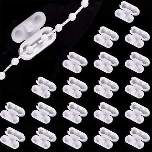 LICQIC Roller Blind Cord Connector Clips, Replacement Pull Ball Chain Connector fits 4.5mm Roller, Roman and Vertical Blinds, 20 Pack Plastic