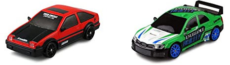 Amewi 21083 Drift Sport Car 1:24 rot, 4WD 2,4 GHz Fernsteuerung, Rot/Schwarz & 21085 Drift Sport Car 1:24 grün, 4WD 2,4 GHz Fernsteuerung