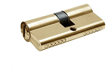 MICEL - 13093 - Cilindro de Seguridad, Perfil Europeo, con Leva Larga, centrado 60 x 60, Incluye llaves, Acabado en latón, Color dorado, 120 x 17 x 33 mm