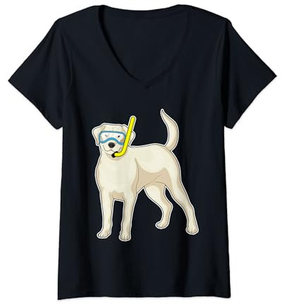 Damen Retriever Taucher Schnorchel T-Shirt mit V-Ausschnitt