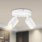 BOYIR Deckenstrahler LED Weiß Deckenstrahler 2 Flammig Schwenkbar 350°Deckenleuchten Rund Küchenlampe Deckenleuchte GU10 Deckenlampe Spots Deckenleuchte für Schlafzimmer, Ohne Leuchtmittel