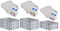 PROREGAL SuperSparSet 8x Eurobox NextGen Grip mit Scharnierdeckel und blauen Schiebeschnappverschlüssen, HxBxT 12x40x60cm, 23 L, Grau, Griffe geschlossen, Eurobehälter, Transportbox