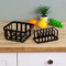 Carousel Home Modern Black Metal Toast Rack And Fruit Bowl | 6 Slice Toast Rack & Square Fruit Basket Set | 2 Piece Kitchen Accessories