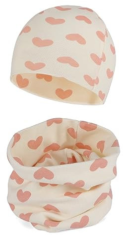 Cheerful Mario Baumwolle Mütze Loop Schal Sets Baby Jungen Mädchen Weich Beanie Winddicht Schlauchschal Kinder Herz Rosa 3-7 Jahre