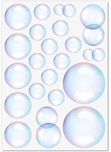 21 Seifenblasen Aufkleber I 3 bis 8 cm I Bubbles Badezimmer Klebe-Set I kfz759
