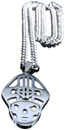 GAUEIOUR Ghost Ghoul Titanium Steel Necklace, Personalized Hollow Skull Fashion Punk Necklace