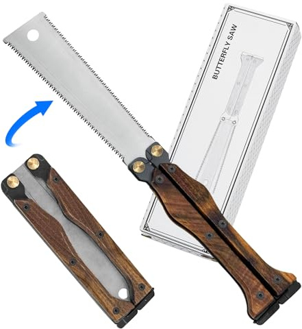 Loyala Handsäge 5,9 Zoll Mini Klappbare Zugsäge Japanische Säge Holzbearbeitungssäge mit SK85 Doppelkanten für Nass und Trocken Holz Bündig geschnittene Säge Geschenke für Männer (Dunkelbraun)