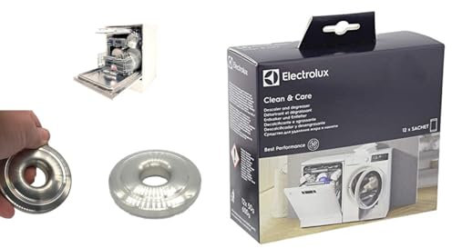 CLEAN und CARE BOX - Entkalker und Reiniger für Waschmaschinen und Geschirrspüler…plus Spülmaschinen Edelstahlring Geruchsneutralisierer für die Spülmaschine, Geschirrspüler Made in Germany