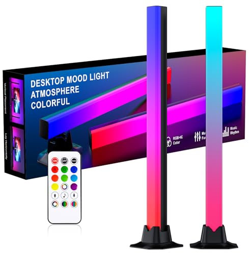 MIWATT 42CM RGB Light Bar, Music Sync RGB IC LED Luci Bar, Illuminazione ambientale alimentata USB, Telecomando Cambiamento di Colore Gaming TV Backlight, 8 modalità dinamiche per PC Room Monitor Desk