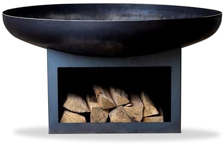 SOUK ONE Brasero Palma de 60 cm, brasero para el jardín, protección contra chispas, terraza y balcón, barril de fuego y cesta de fuego (60 cm de diámetro)