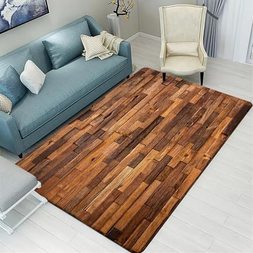 Couleur Créative Du Panneau De Grain De Bois Tapis Salon 100 X 150 Cm 3D Imprimé 100% Polyester Doux À Poils Courts Tapis Antidérapant Pour Chambre Cuisine Salle De Bains Hôtel Restaurant Tapi -1G2H9P