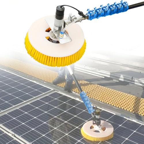XNKLPY Spazzola Telescopica Pannelli Fotovoltaici Motorizzata, Allungabile da 2 M A 12m Bastone Pulizia Telescopico, Spazzola Rotante Pulizia Casa per Solari Finestre E Tetti