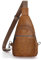 WERFORU Brusttasche Damen Sling Bag Anti Diebstahl Umhängetasche Mini Rucksack Damen Bodybag Hellbraun