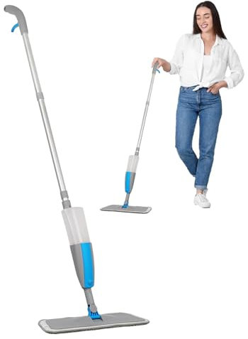 Spray Mop - Mopa seca y húmeda de microfibra, herramienta de limpieza multifuncional | Innovador polvo de microfibra con almohadillas lavables, cómodo para suelos recargable