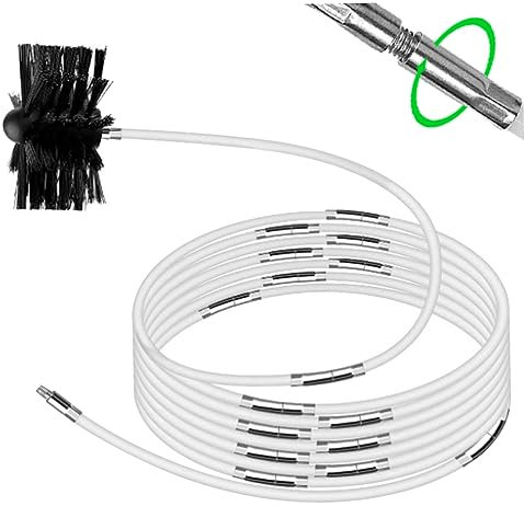 Chimney Sweep Kit 16 in Dryer Vent Cleaner Dryer with 4 in Head Bendable Quick Connect 14PCS/Set Dryer Lint Brush Vent Cleaner Dryer Washable Lint Cleaner