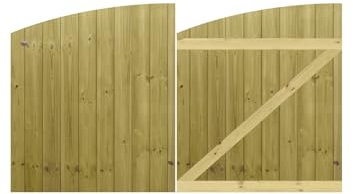Premier Garden Supplies Made to Measure Tongue & Groove Semi-Braced Arch Top Driveway Gates for Measurements Height 3ft - 4ft (90-120cm) x Width: 183cm - 213cm