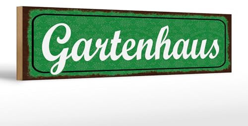 Femer Holzschild Hinweis 46x10 cm Gartenhaus grünes Schild