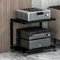 Meuble HiFi avec roulettes Etagères Support HiFi Stockage pour Platine Vinyle Meuble Audio Boitier TV Stéréo Lecteur DVD Enceinte Cinéma Tourne Disque,Etagères de Rangement(Nero,2 Tier)