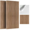 JBER 6Pack Acoustic Panels, Self-Adhesive Fluted Sound Proofing Panels for Walls, Decorative Wood Grain Printing Wall Panels for Recording Studio, Offices, Home, 60×60×1cm, Traditional Walnut Grain