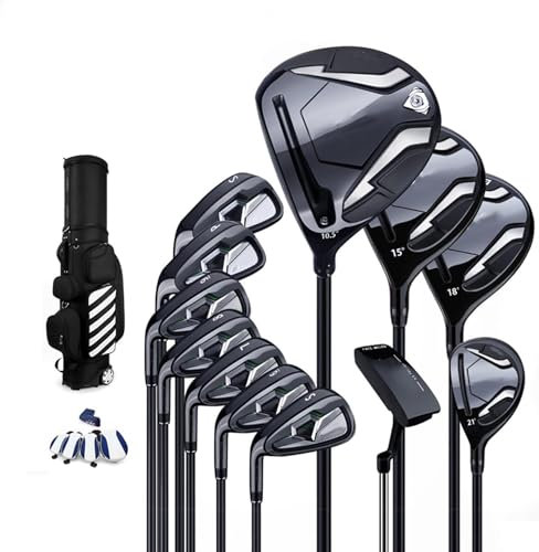 COYEUX 12 Golfschläger mit der linken Hand, Golfschläger mit der rechten Hand für Männer, mit Einer Golftasche, Einstellbarer Winkel, Golfschläger für Männer