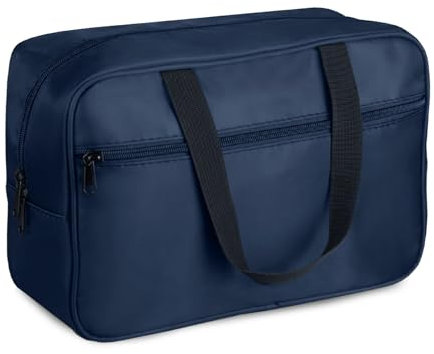 FITDON Neceser de tamaño completo, bolsa de viaje grande, organizador de maquillaje, afeitado, gimnasio, ducha, baño, Blue, Para colgar, portátil